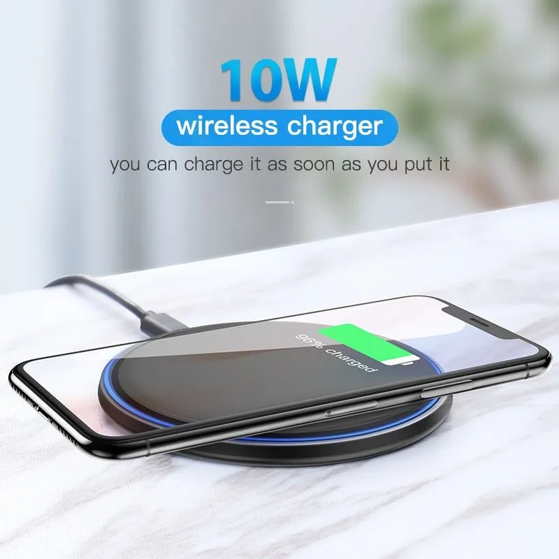 10W Qi Wireless Charger For iPhone X/XS Max XR 8 Plus Mirror Wireless Charging