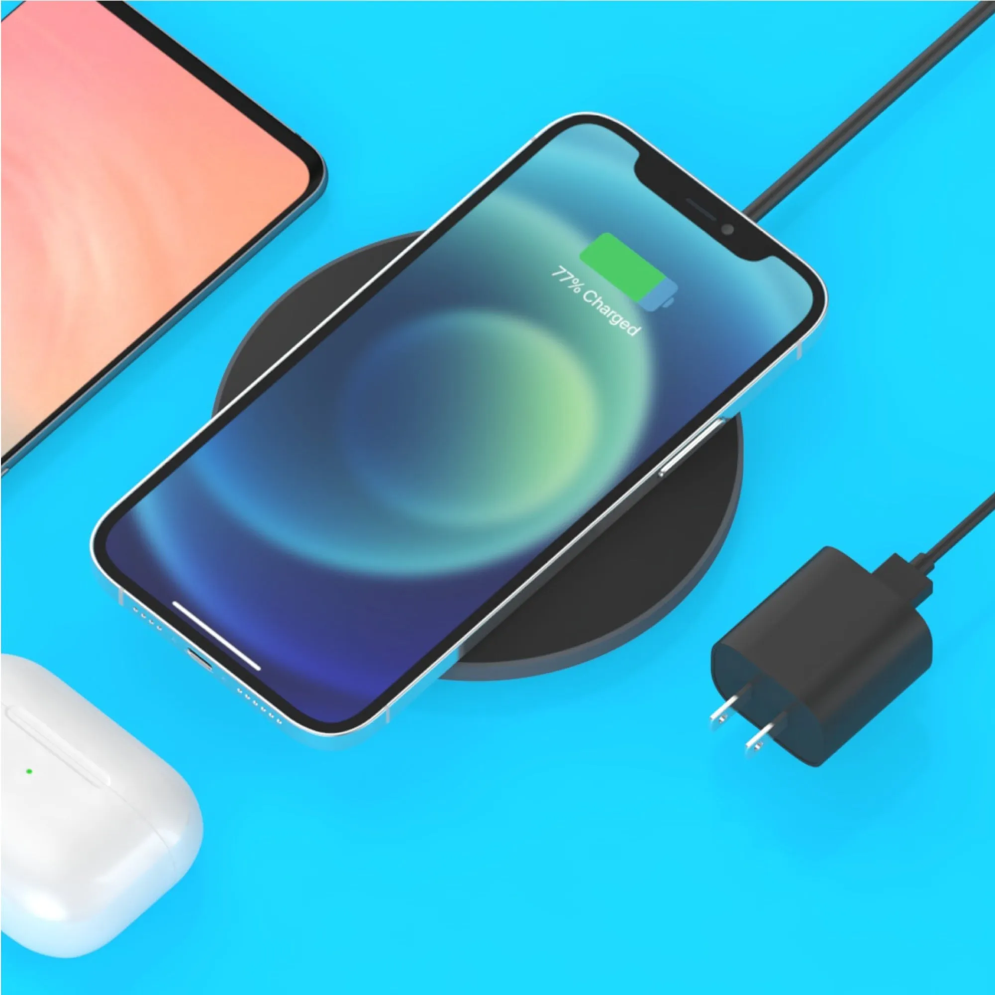 15W Qi Wireless Charging Pad with AC - Black