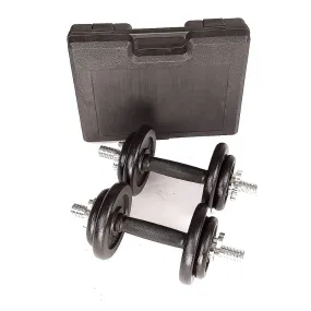 20kg Portable Dumbbell Set, Chrome Bars & Case