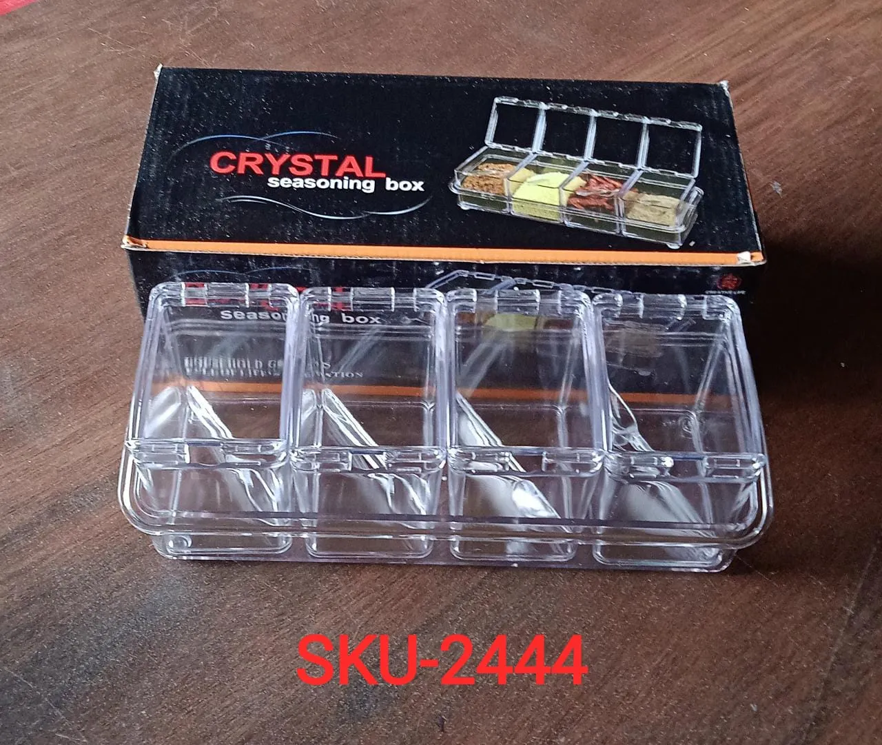 2444 Crystal Seasoning Acrylic Box Pepper Salt Spice Rack