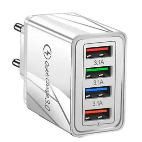 2Pcs USA Plug white 4 USB LED Wall Charger Multi 4-Port Travel Charging Adapter For iPhone Huawei AZ20778