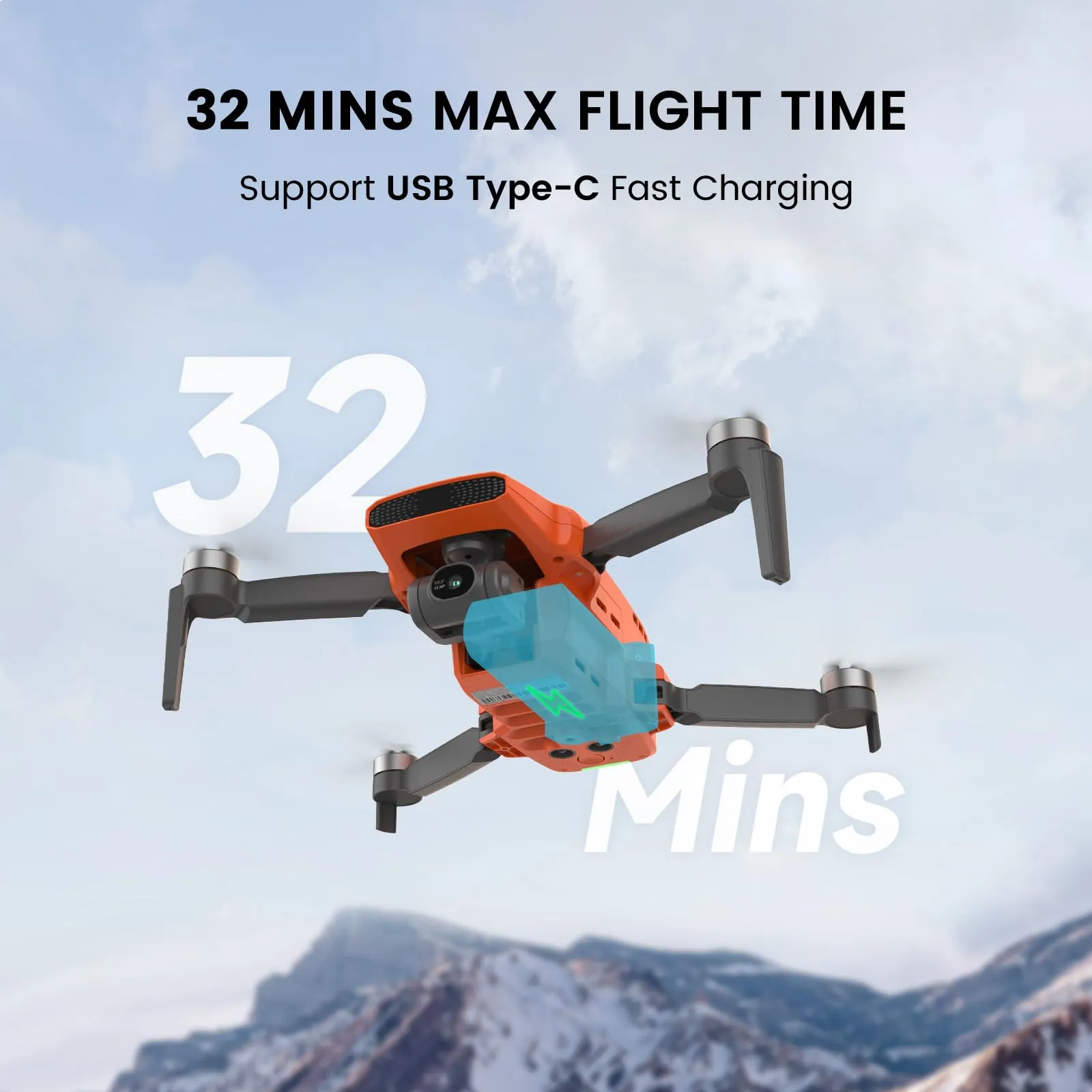 3-Axis Gimbal 4K Camera, Under 249g,4K/60FPS Video,48MP Photo,12X Zoom, 9KM Transmission,32-Min Flight Time