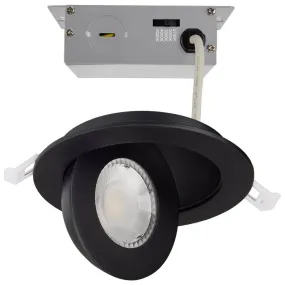 9 Watt; CCT Selectable; LED Downlight; 4 Inch Black Eyeball