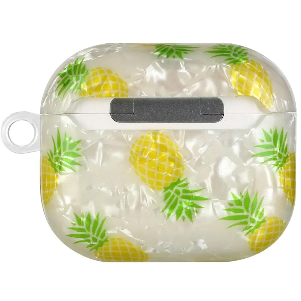 AirPods 3 pattern printing case with lanyard - Pineapple