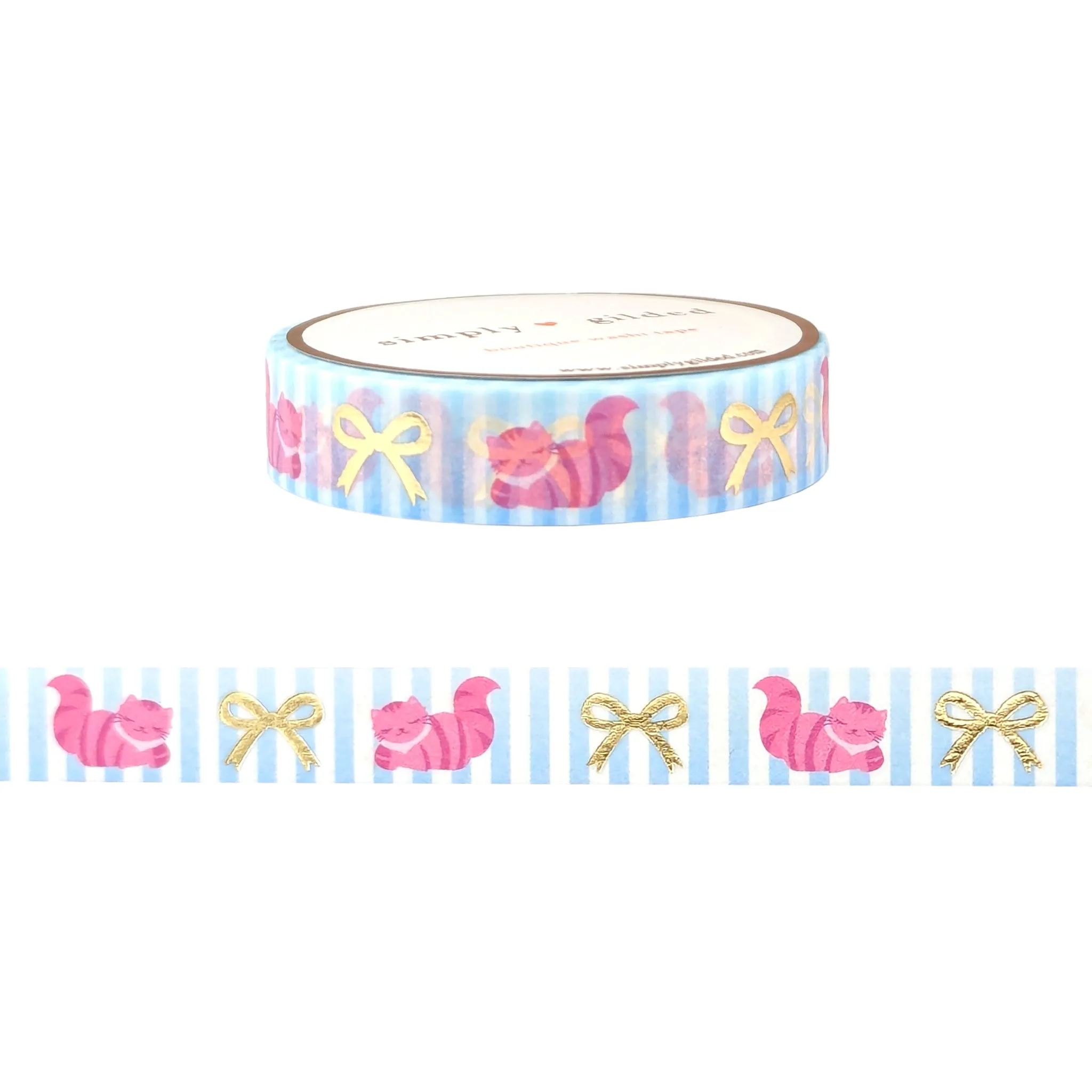 Alice in Wonderland Cheshire Cat washi (10mm   light gold foil)