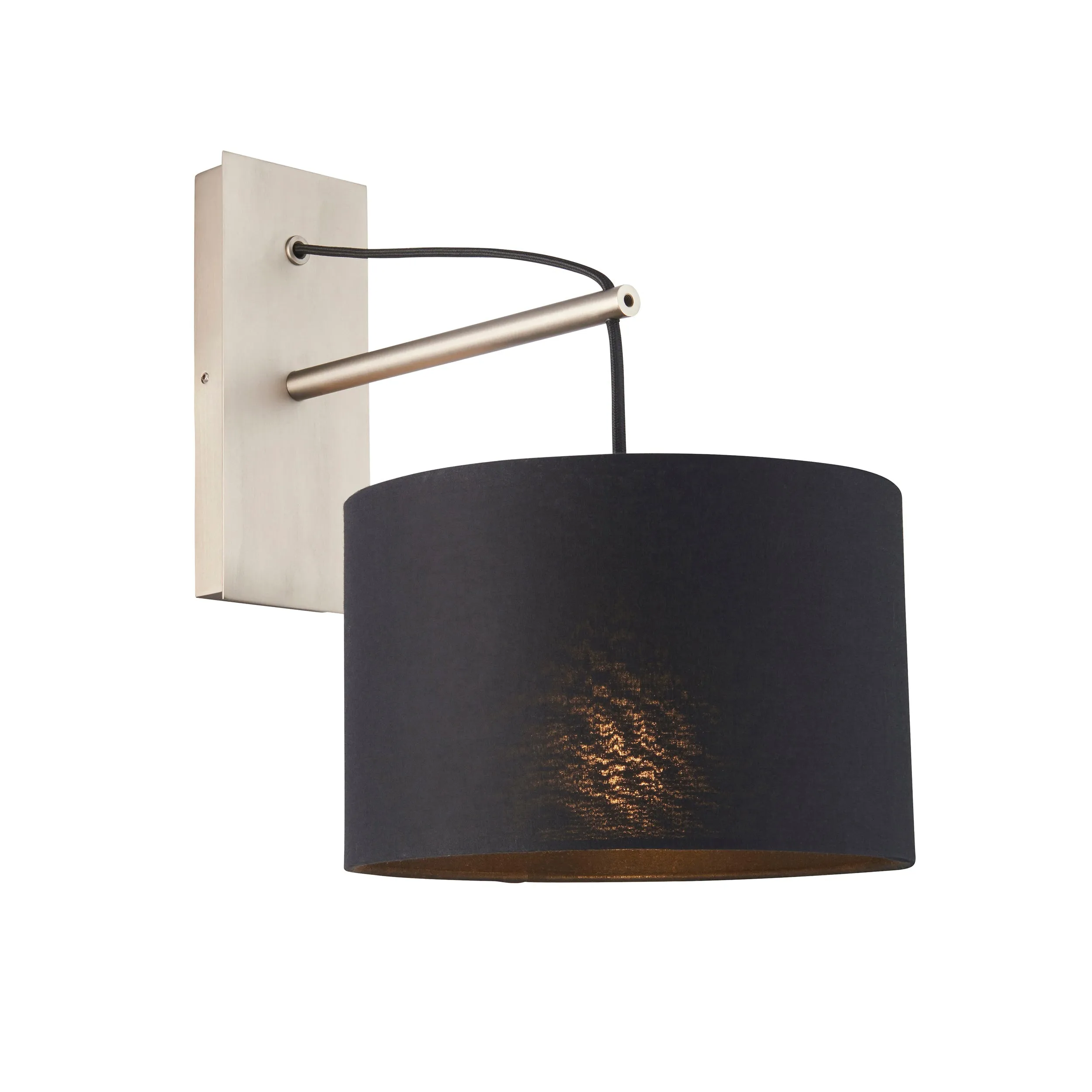 Amos Automic Wall Light Matt Nickel & Black