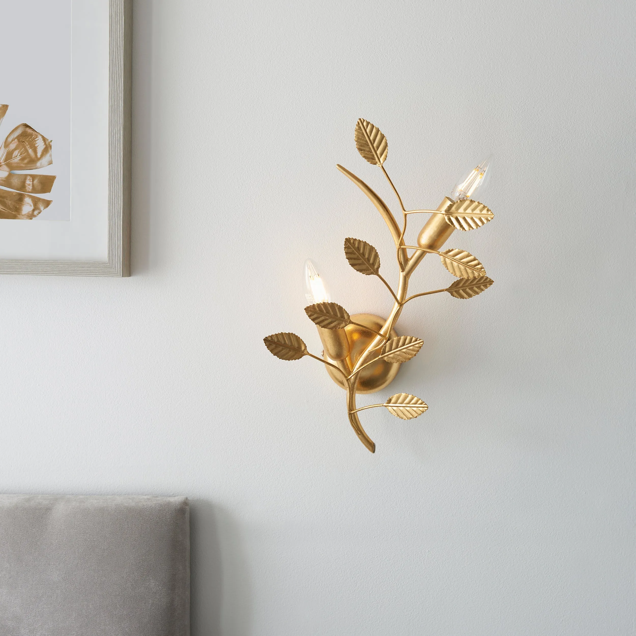 Amos Furcate Wall Light Gold Leaf