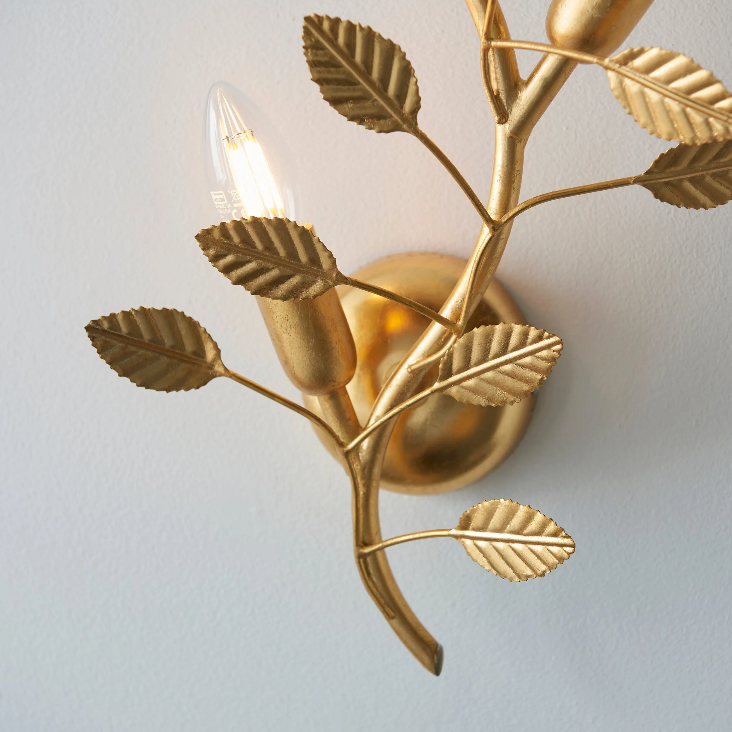 Amos Furcate Wall Light Gold Leaf