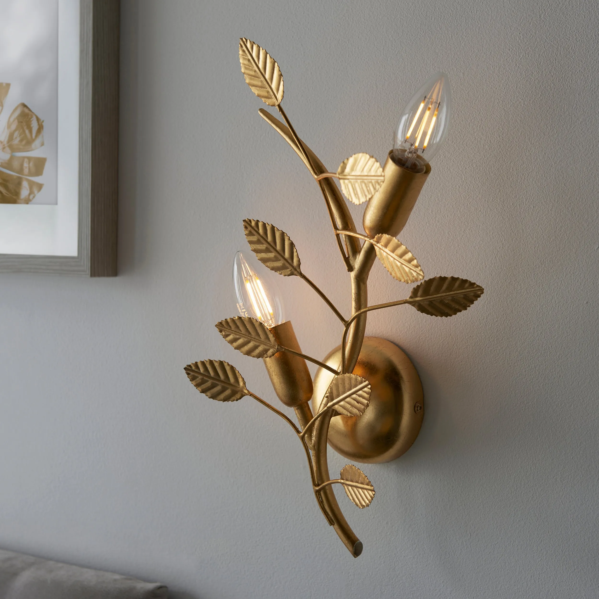 Amos Furcate Wall Light Gold Leaf