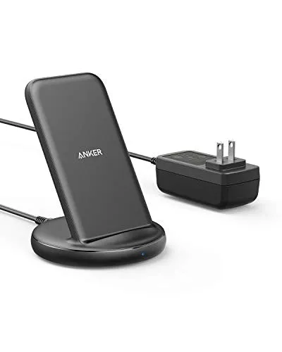 Anker Wireless Charger with Power Adapter, PowerWave II Stand, Qi-Certified 15W Max Fast Wireless Charging Stand for iPhone SE, 11, 11 Pro, Xs, Xs Max, XR, X, Galaxy S10 S9 S8, Note 10 Note 9 & More