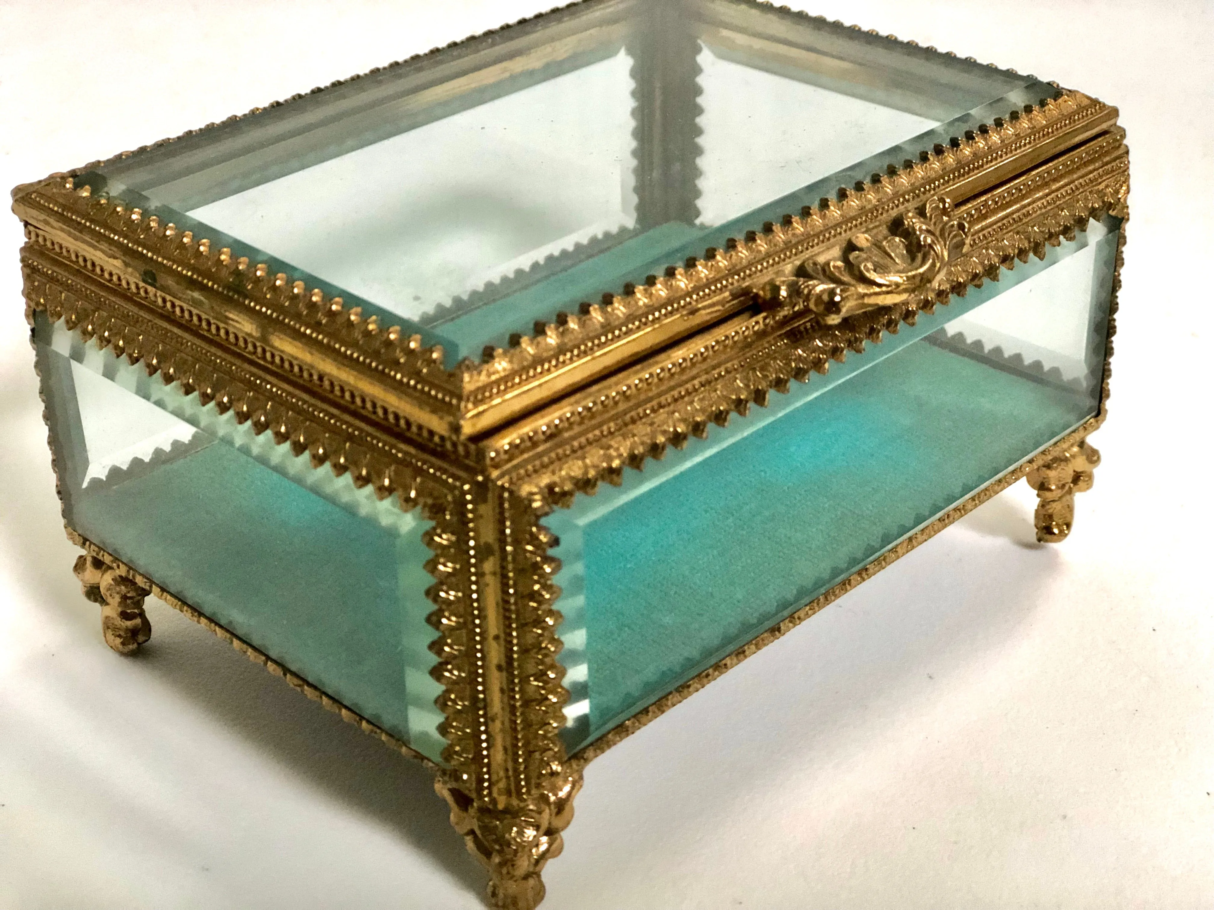 Antique Turquoise Jewelry Box