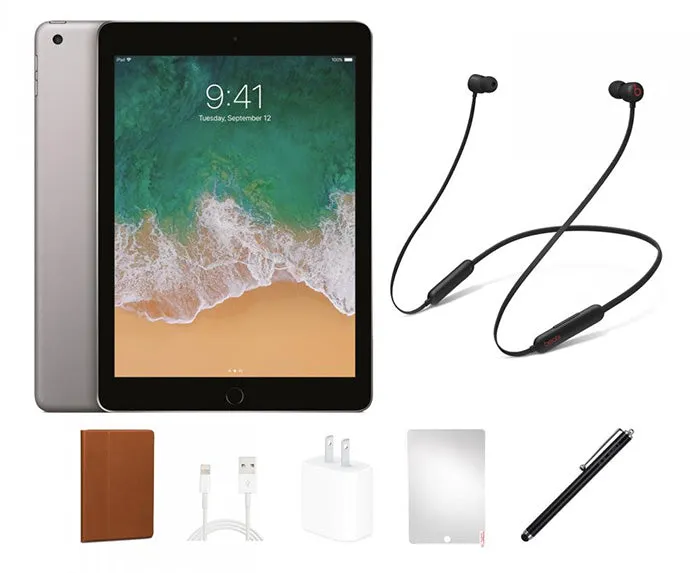 Apple iPad 6th Gen. Beats Bundle (HeadPhones, Case, Stylus) - Refurb<br>Choose Size & Color - FREE SHIPPING