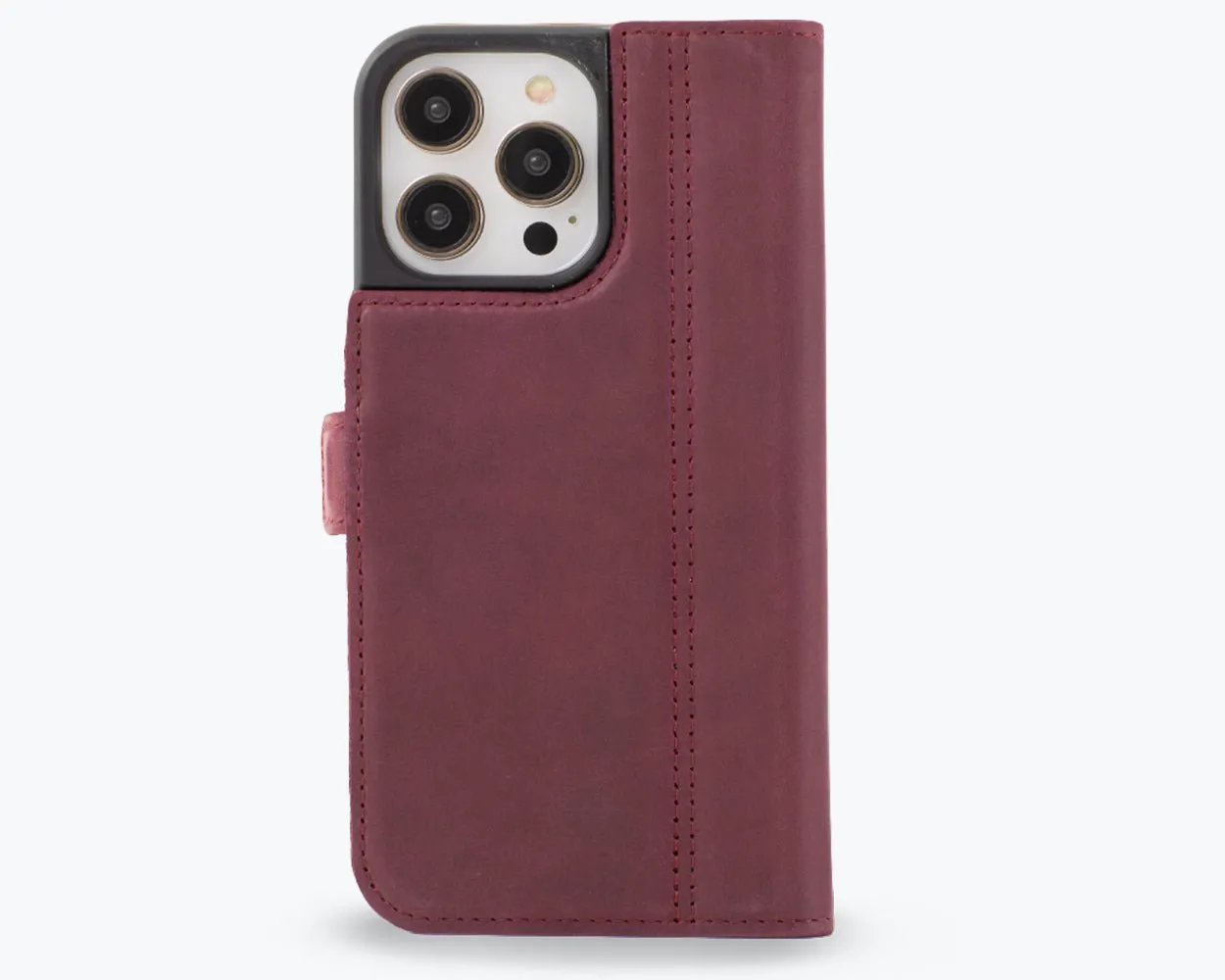 Apple iPhone 15 Pro Max - Vintage Leather Wallet (Side Clasp)