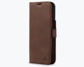 Apple iPhone 15 Pro Max - Vintage Leather Wallet (Side Clasp)