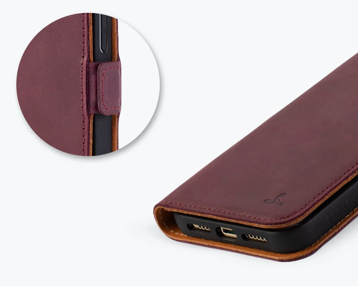 Apple iPhone 15 Pro Max - Vintage Leather Wallet (Side Clasp)