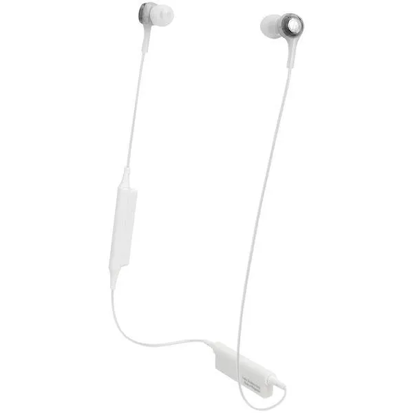 Audio-Technica ATH-CK200BTWH ATH-CK200BT Bluetooth In-Ear Headphones with Microphone (White)