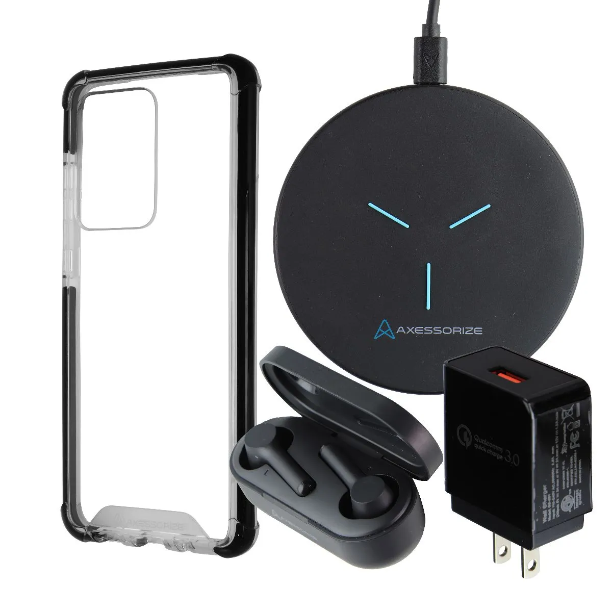 Axessorize Essential bundle for (S20 Ultra) with Case/Earbuds/Wireless Charger