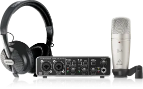 Behringer U-PHORIA Studio Pro Recording/Podcasting Bundle with UMC-202HD, C-1 Mic and HPS-5000