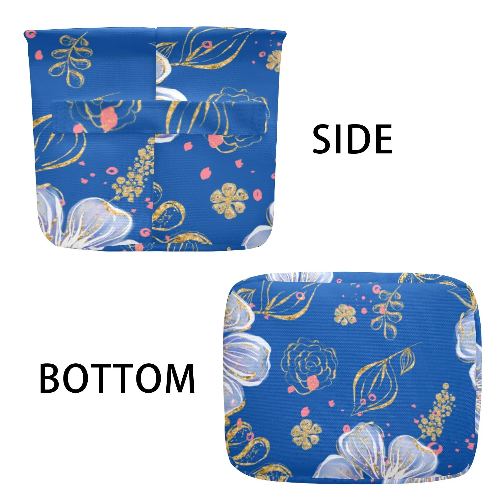 Blue Floral Fabric Storage Basket