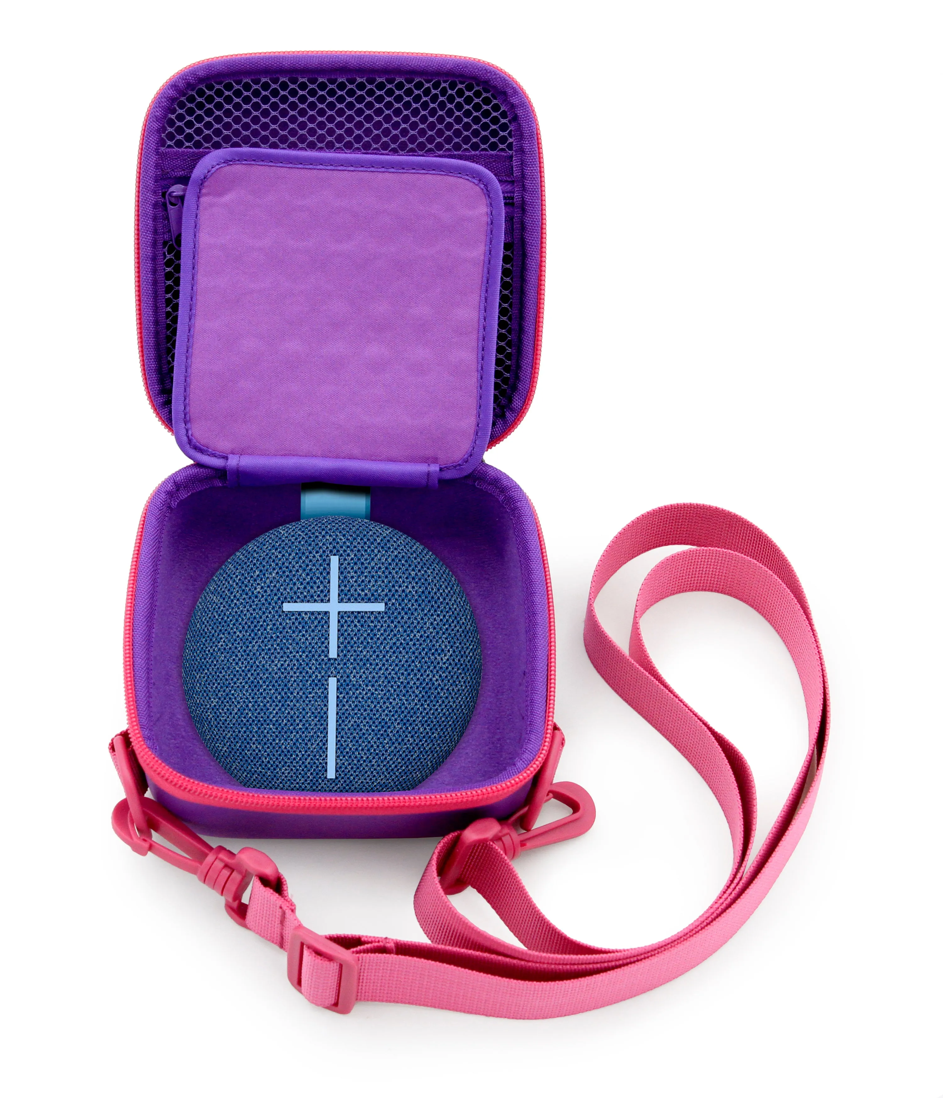 CASEMATIX Travel Case Compatible with Ultimate Ears MINIROLL Bluetooth Speaker & Charging Cable, Includes Carry Case Only (Purple)