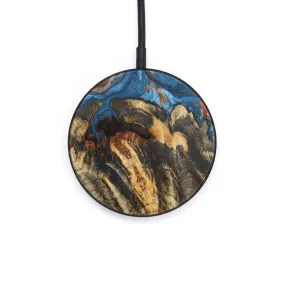 Circle Wood Resin Wireless Charger - Branson (Teal & Gold, 610140)