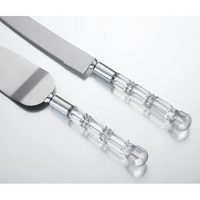 Clear Acrylic Handled Knife and Server Set