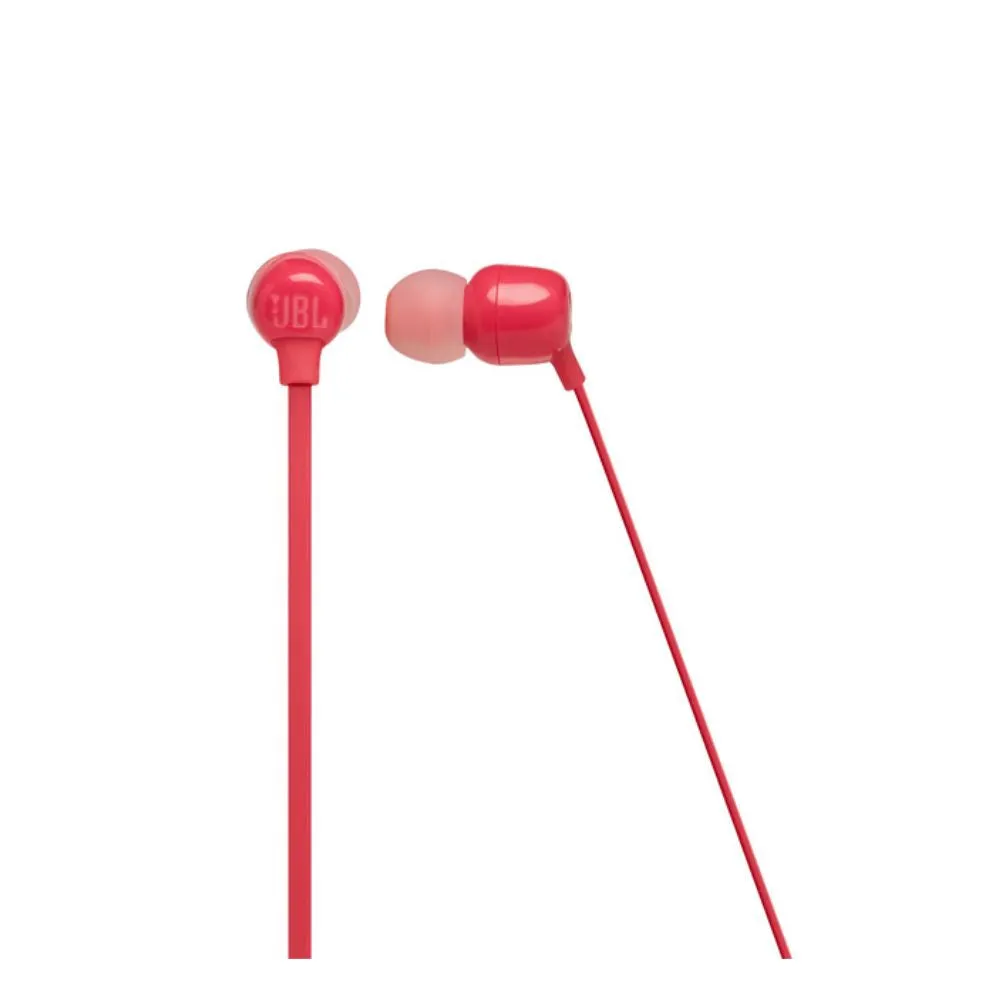 [CLEARANCE] JBL Tune 115BT In-Ear Bluetooth Earphones with In-Line Volume and Audio Remote Controls, Built-In Microphone, and Up to 8 Hours of Playtime - Coral, Gray, Teal