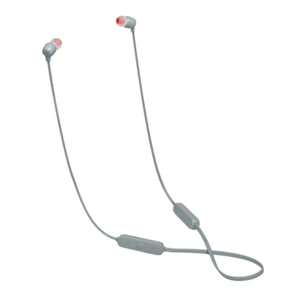 [CLEARANCE] JBL Tune 115BT In-Ear Bluetooth Earphones with In-Line Volume and Audio Remote Controls, Built-In Microphone, and Up to 8 Hours of Playtime - Coral, Gray, Teal