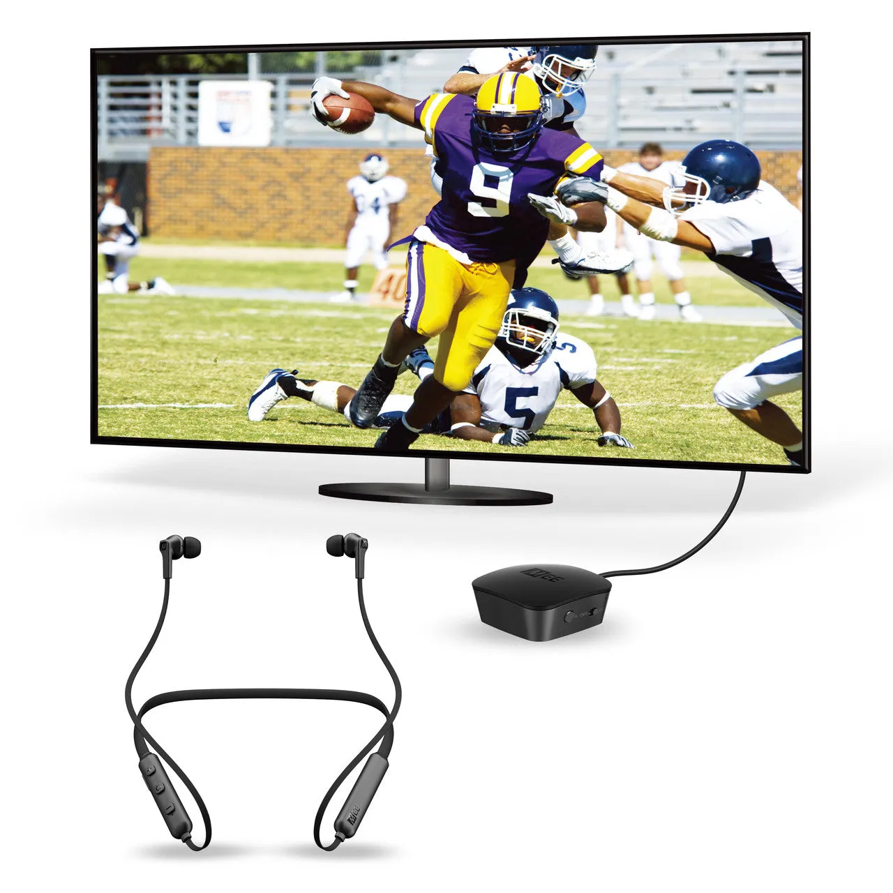 Connect T1N1 Wireless Headphone System for TV - Includes Bluetooth Transmitter and Neckband Headphones