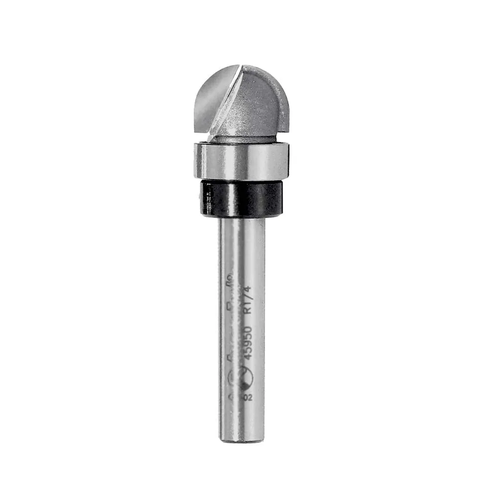 Core Box Router Bit | 1⁄4 Radius x 1⁄2 Dia x 3⁄8 x 1⁄4"Shank with Upper BB | 45950 | 738685859506