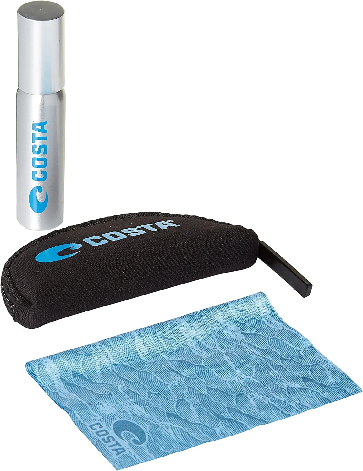 Costa Cleaning Kit – Includes Cloth, Liquid Cleaner, and Pouch for Maintaining Sunglasses and Optical Gear