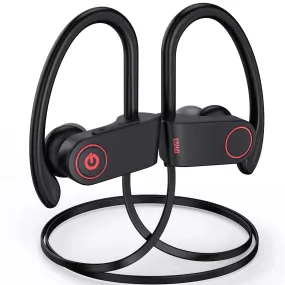 Cshidworld Bluetooth 5.0 Headphones, Wireless Sports Earphones IPX5 Waterproof/Sweatproof, Black