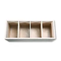 Cutlery Box - White  Bamboo