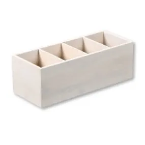 Cutlery Box - White  Bamboo