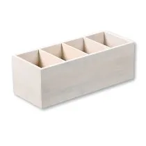 Cutlery Box - White  Bamboo