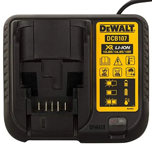 DEWALT DCB107-B1 Multi Voltage XR Compact Charger for charging DEWALT Li-ion Batteries