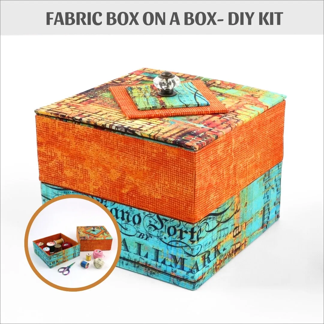 Fabric Box on a Box DIY kit, cartonnage kit 219