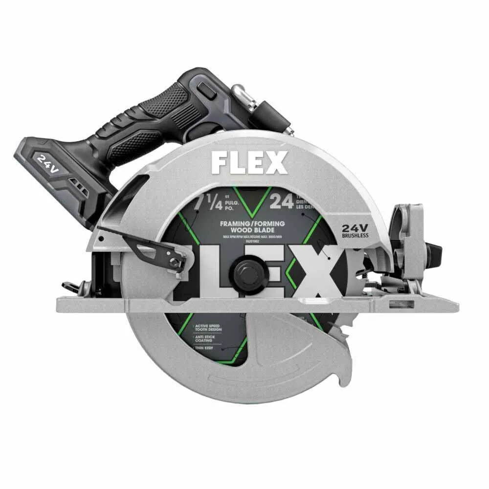 Flex FXM403-2G 4 Tool Combo Kit, Turbo Hammer Drill Driver, Impact Driver Quick Eject , 7 1-4 Circ Saw and Work Light, Stacked-Lithium