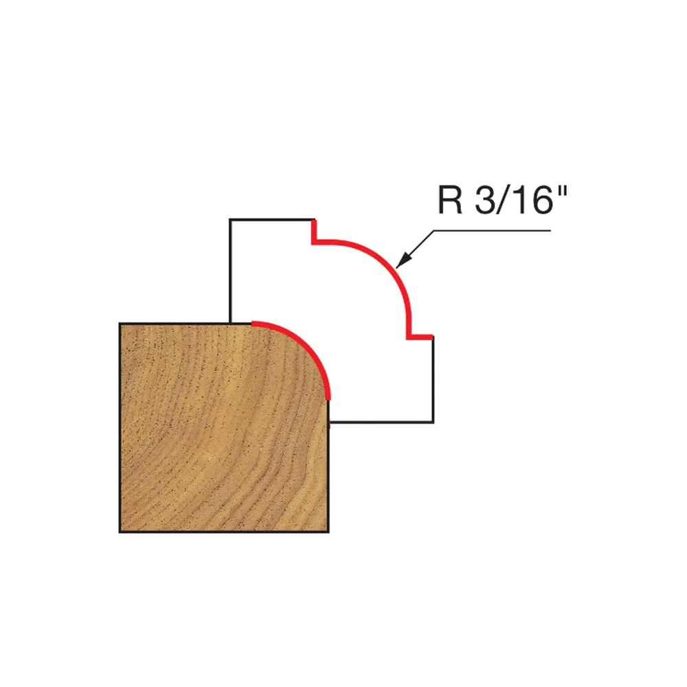 Freud Rounding Over Bit 1/4" Shank x 3/16" Radius