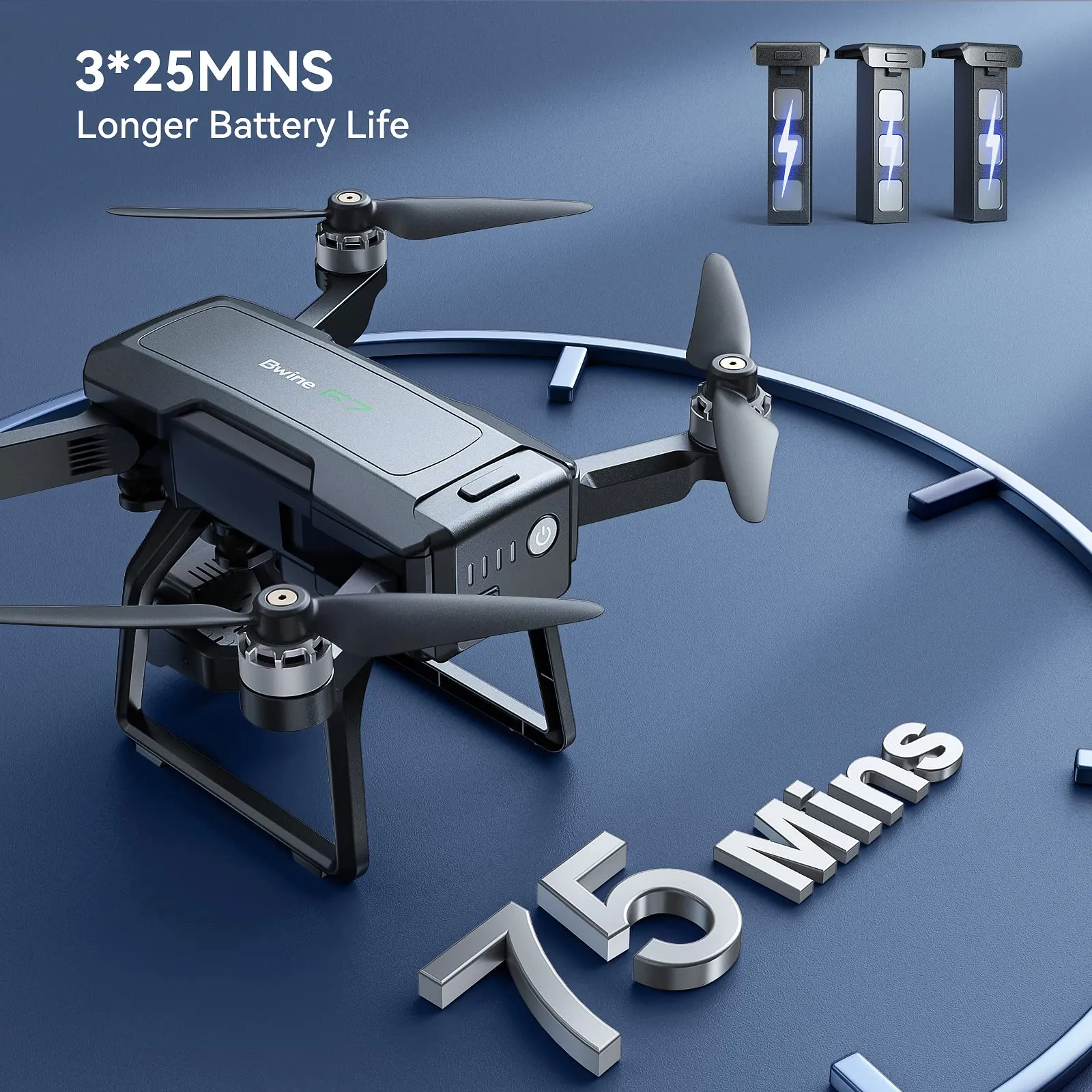 GPS Drones with Camera for Adults 4K Night Vision, 3-Aix Gimbal, 2Mile Long Range, 75Mins Flight Time Professional Drone with 3 Battery