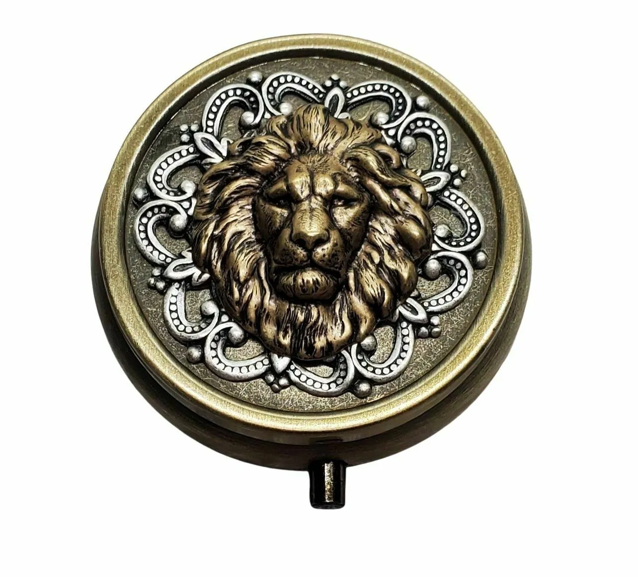 Handmade Bronze Lion Pill Box