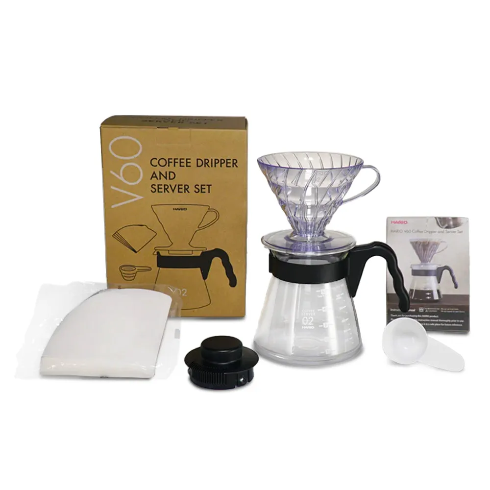 Hario V60 Coffee Dripper and Server Set (Size 02)