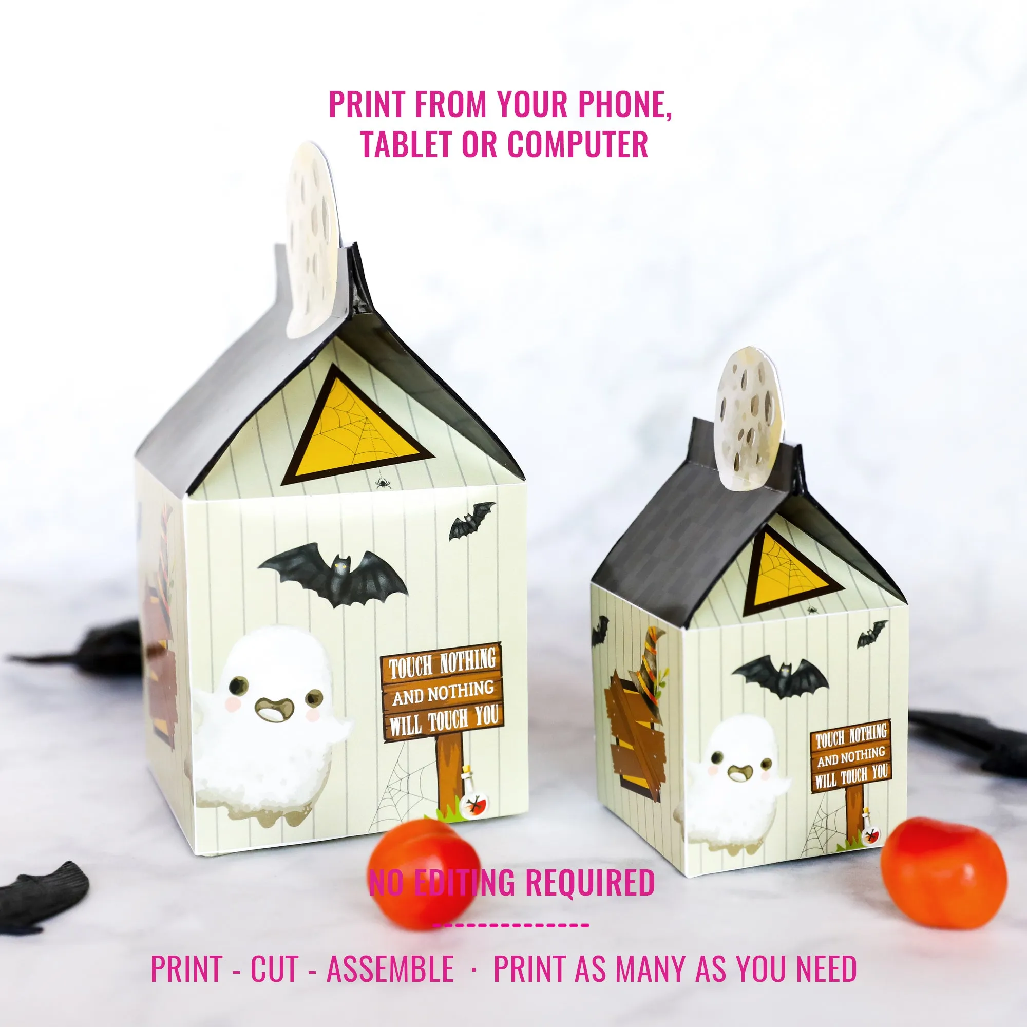 Haunted House Party Carton Box | Halloween Candy Box | Halloween Milk Carton Box