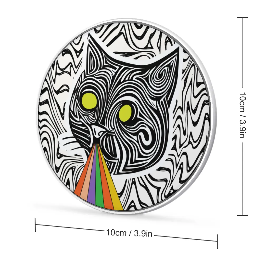 High Quality Wireless Charging Pad | Stylish, Practical, & Portable | 10W | Psychedelic Rainbow Cat