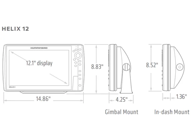 Humminbird HELIX 12 CHIRP DI GPS Fishfinder/Plotter 12"