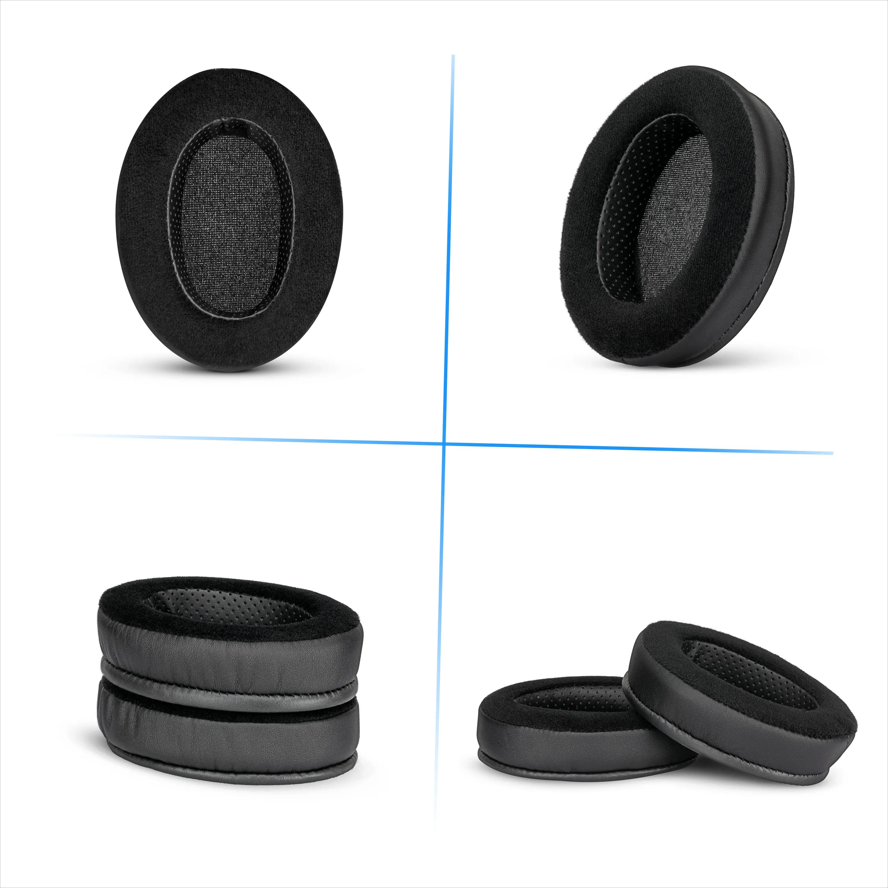 Hybrid Earpads for Steelseries Arctis Nova Pro Wireless Headphones - Memory Foam with Velour & PU Leather