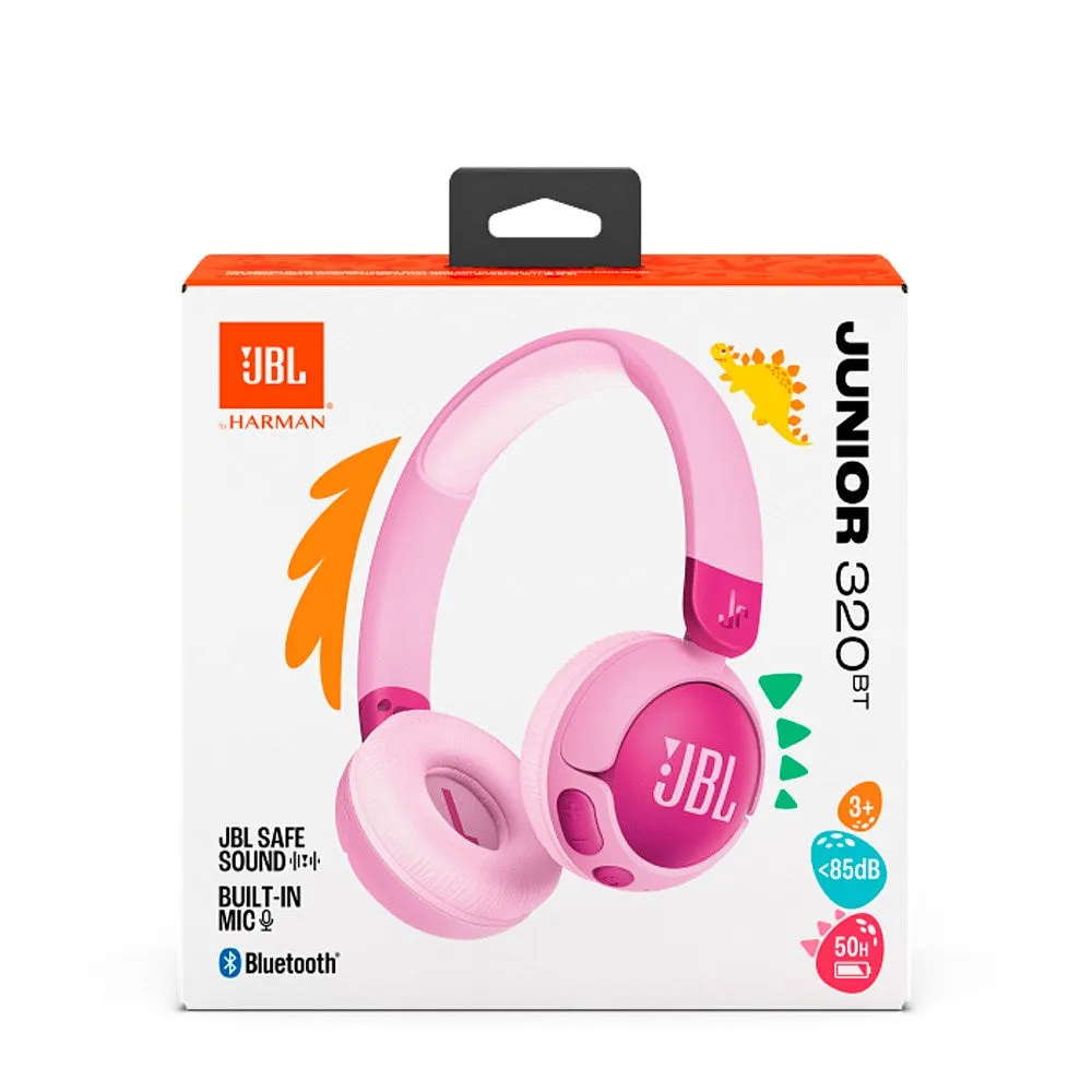 JBL Junior 320BT On-Ear Børne Headset Maks. 85 dB m. Bluetooth - Høretelefoner - Lyserød