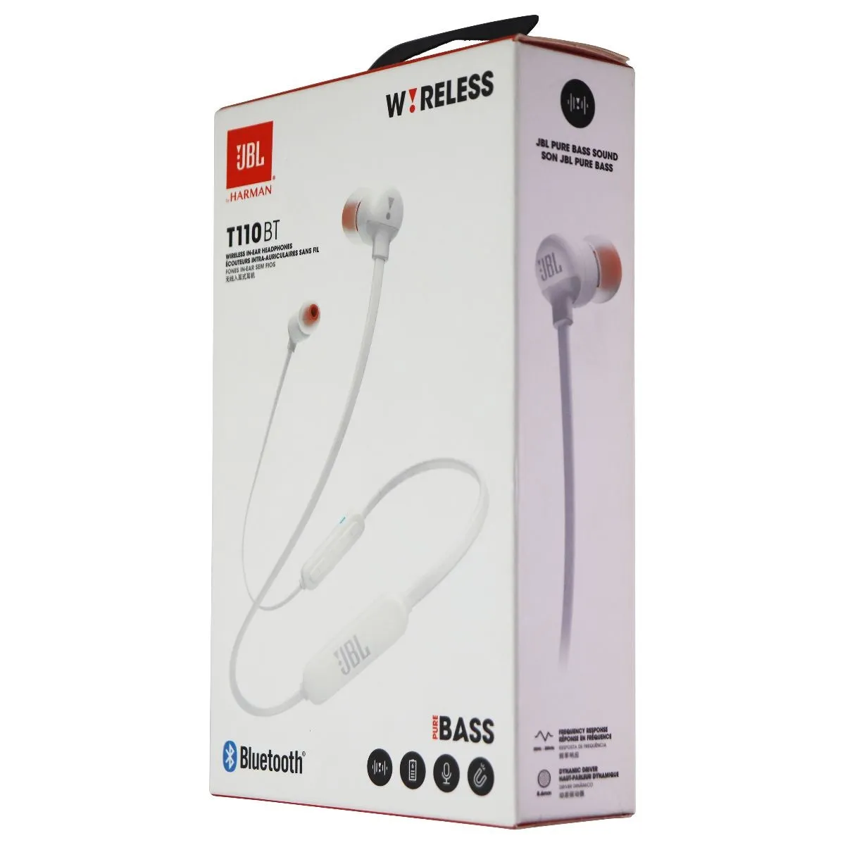 JBL T110BT Wireless In-Ear Neckband Headphones - White (JBLT110WHT)