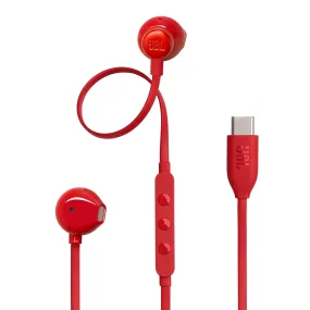 JBL Tune 305C USB-C Wired Classic Headphones, Red