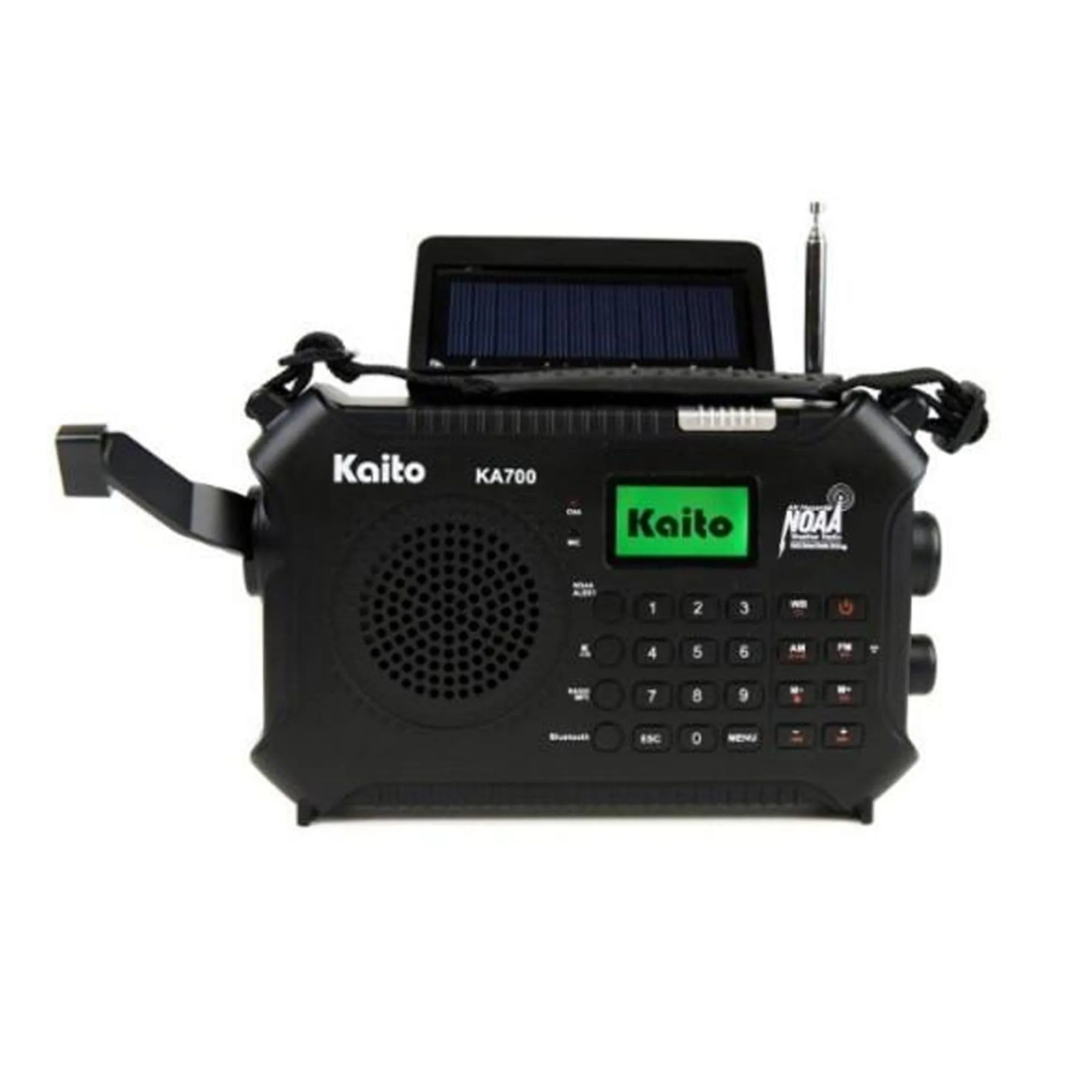 Kaito KA700 Bluetooth Emergency Hand Crank Dynamo and Solar Powered AM FM Weather Band Radio With Recorder and MP3 Player and More